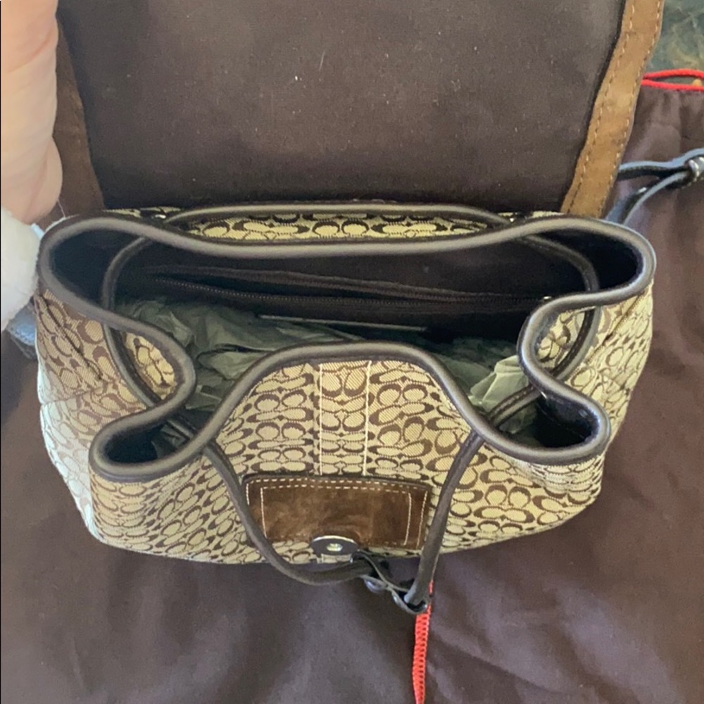 New Brown Authentic Coach Backpack - image 4